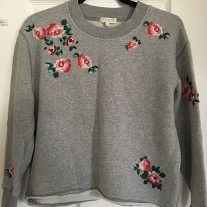 Mile(s) by Madewell Embroidered Cutoff Sweatshirt